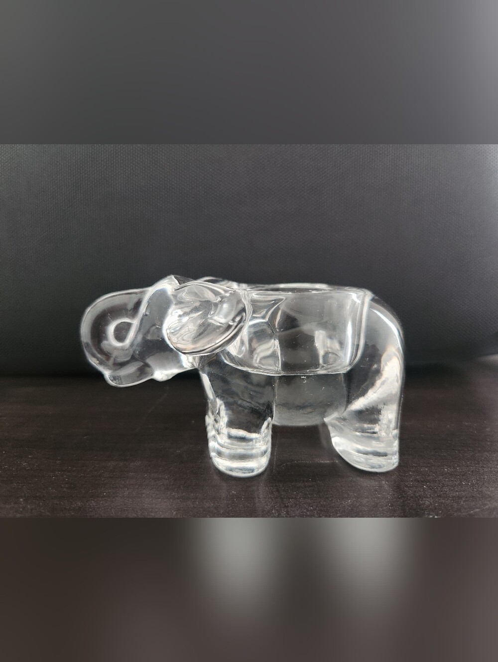 Clear Glass Elephant Tea Light Candle Holder